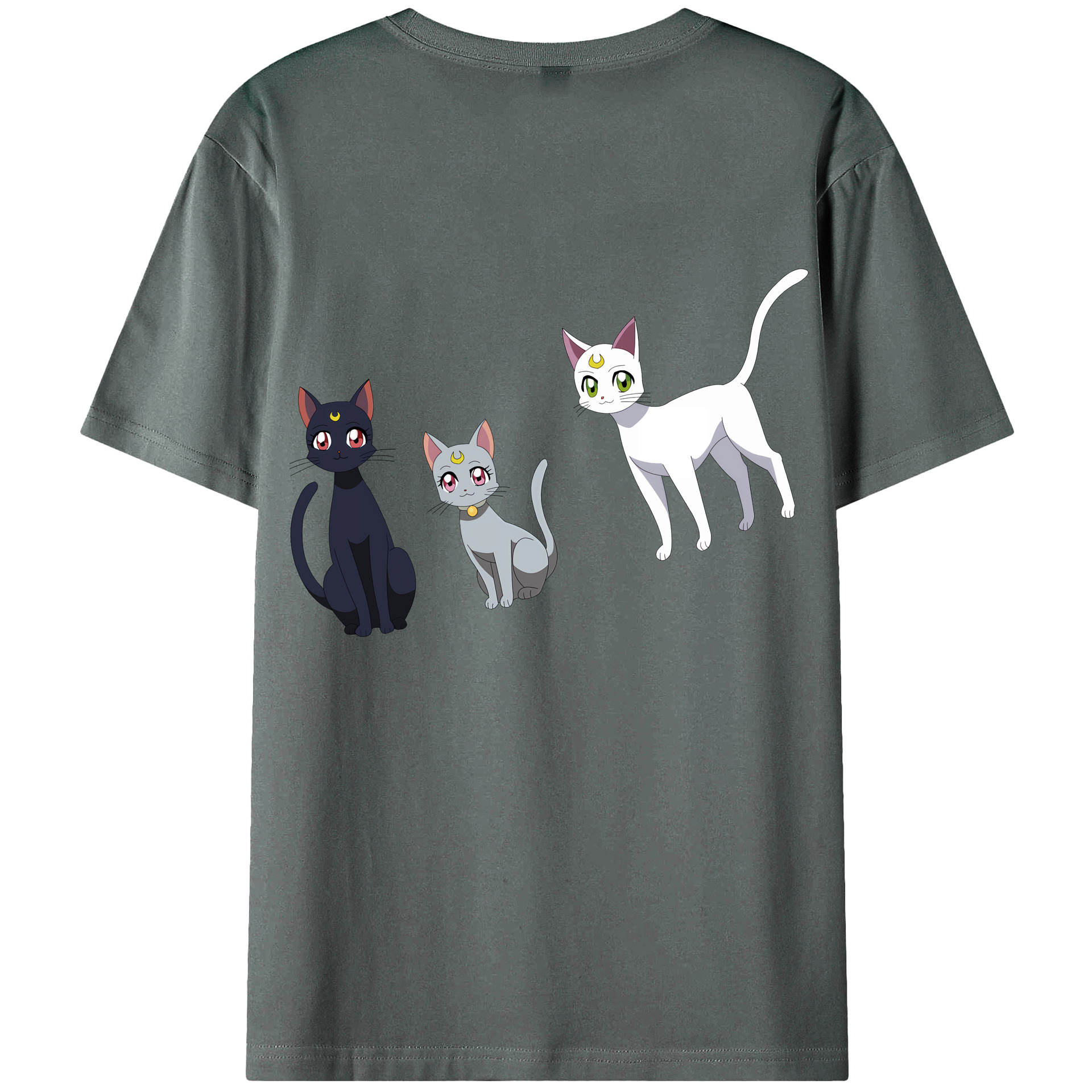 （画像用） 美少女戦士セーラームーン Sailor Moon 綿100％ メンズ半袖Tシャツ（バックプリント） 通気性